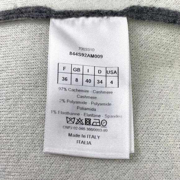 Christian Dior Grey Cashmere Hooded Long-Sleeve Sweater Size XS - Picture 4 of 7